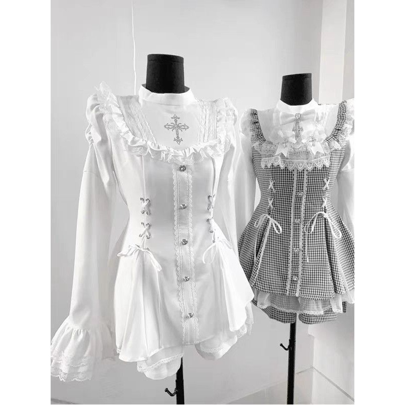 Cami Top Lace - Y2k Aesthetic Lolita Style Bow Dress