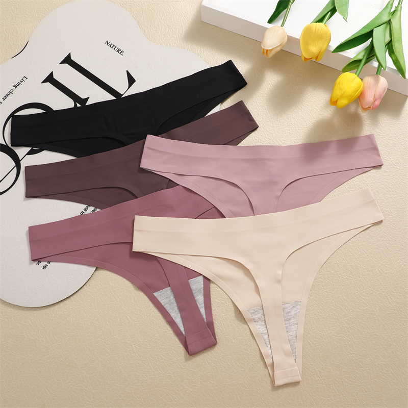 FINETOO 4PCS Ice Silk Seamless - Thong Bikini Women のレビューと価格
