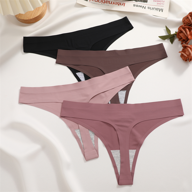 FINETOO 4PCS Ice Silk Seamless - Thong Bikini Women のレビューと価格