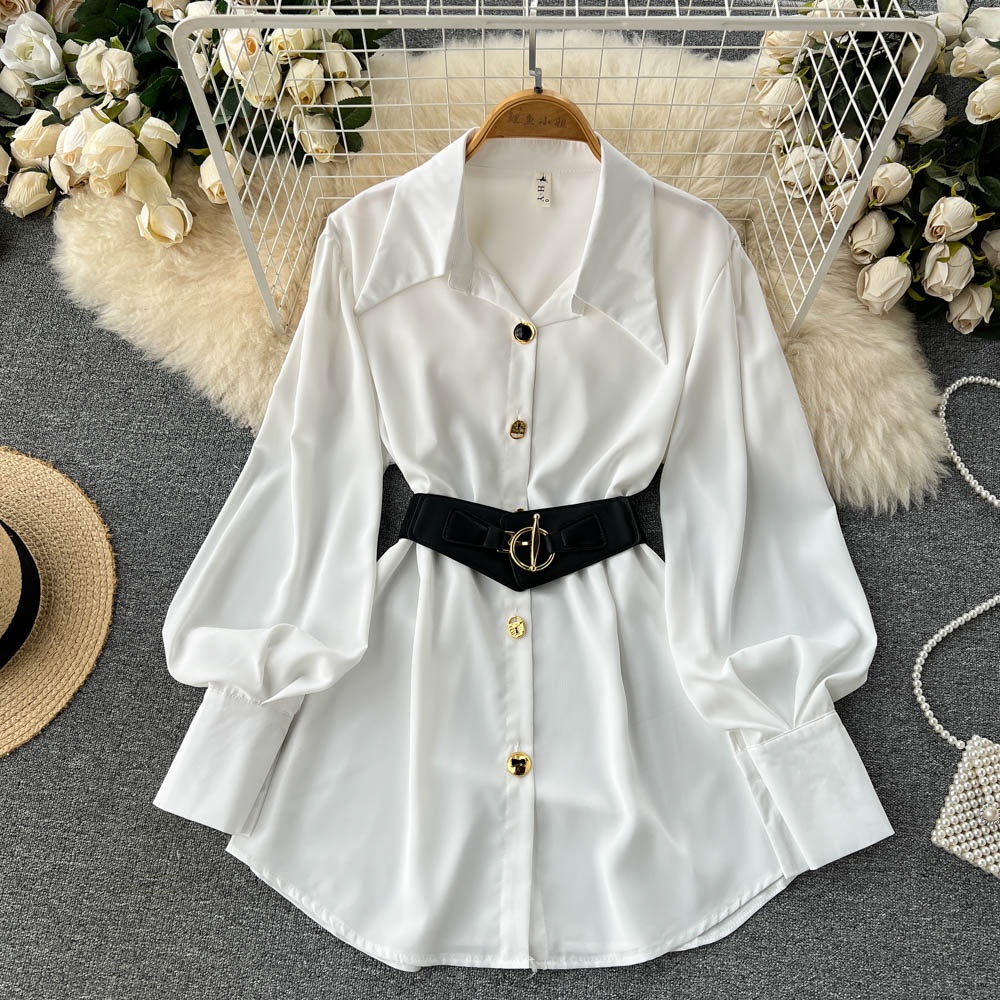 Ele Long Sve White irt Dr Wome - Corset Waist Cinch のレビューと価格