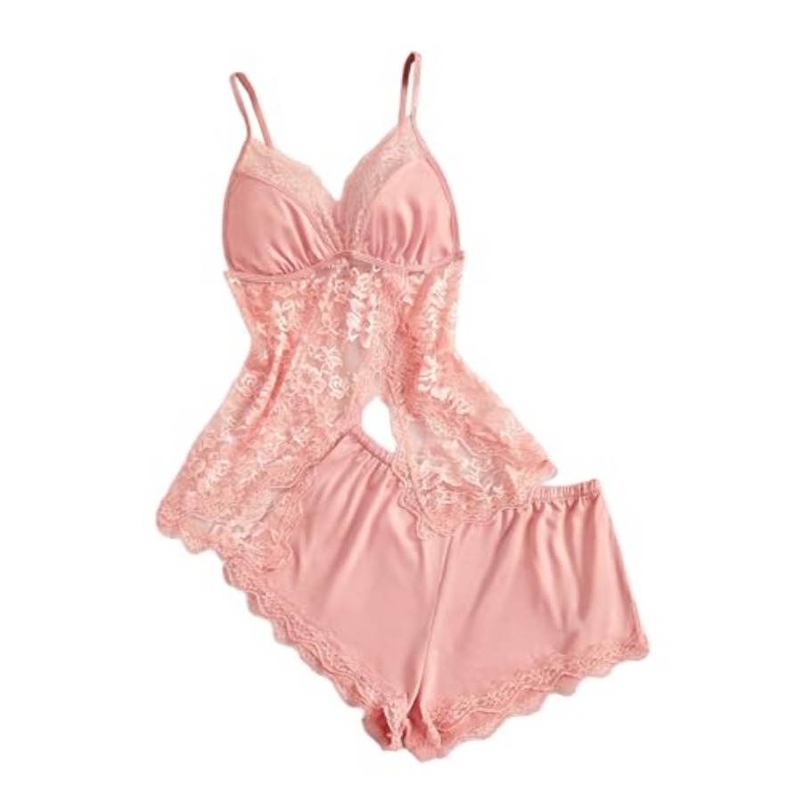 OYOANGLE Women's 2 Pcs Pajama  - Cami Top Lace のレビューと価格