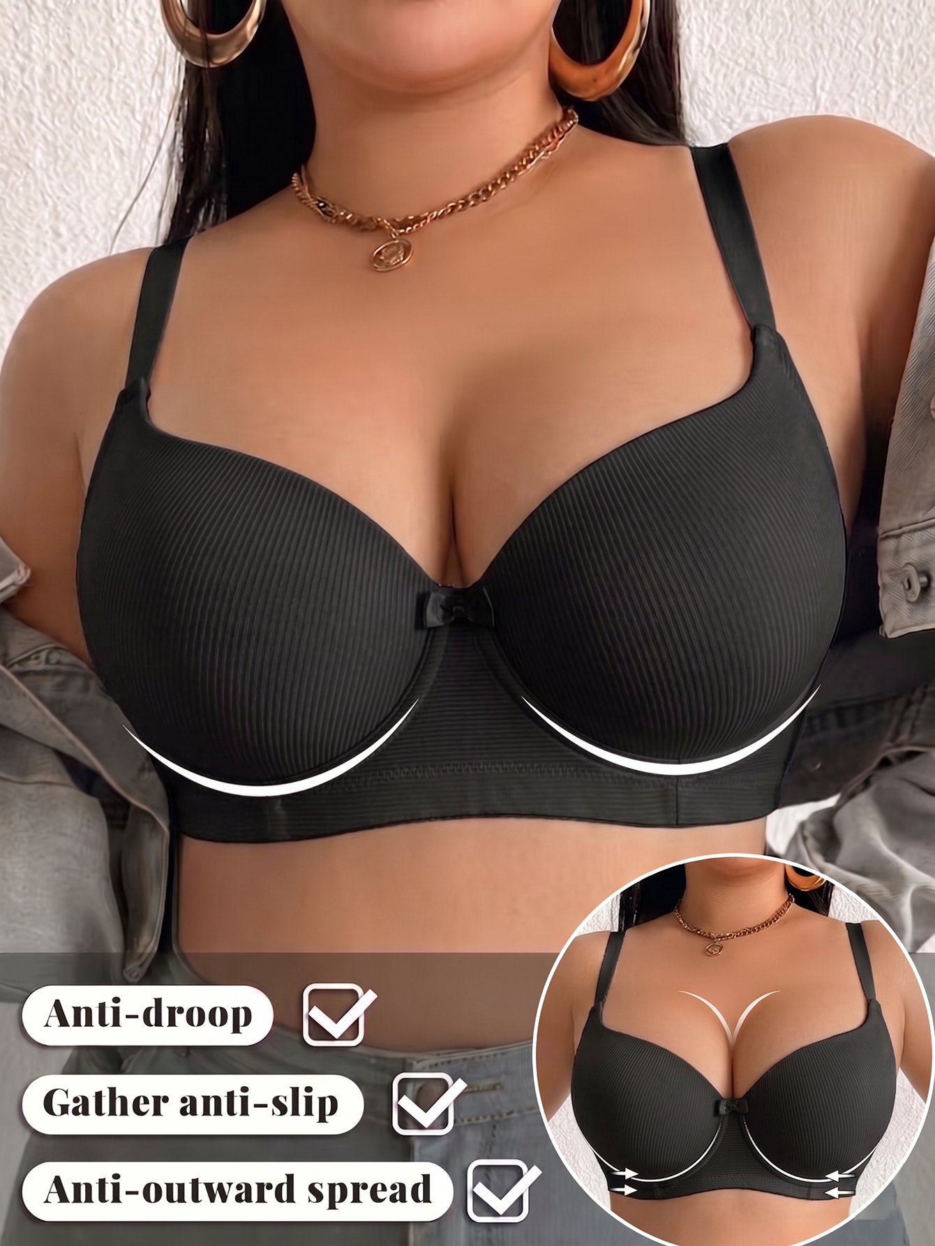 Plus Size Women Bra Thin Cup U - Push Up Bra Padded のレビューと価格