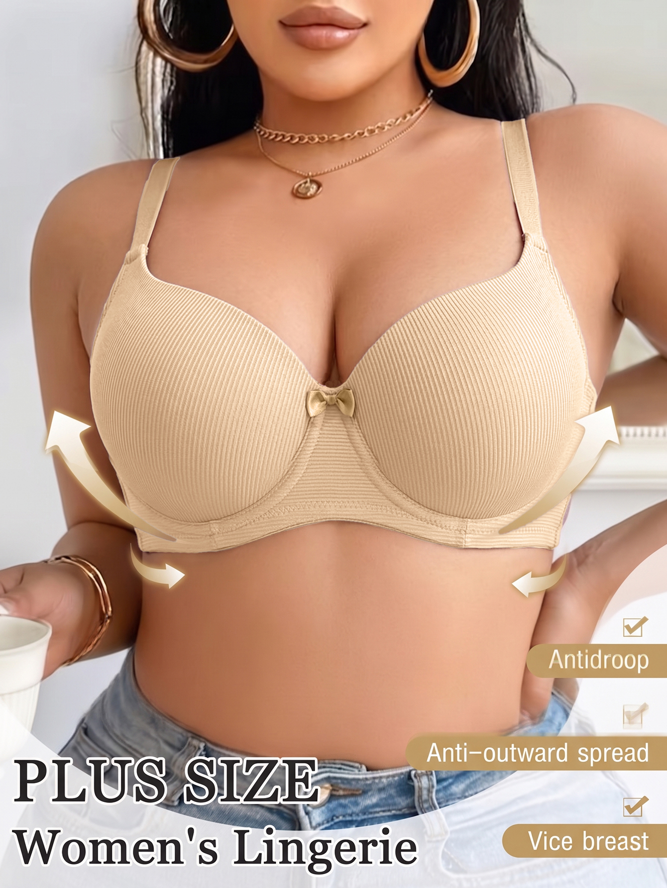 Plus Size Women Bra Thin Cup U - Push Up Bra Padded のレビューと価格