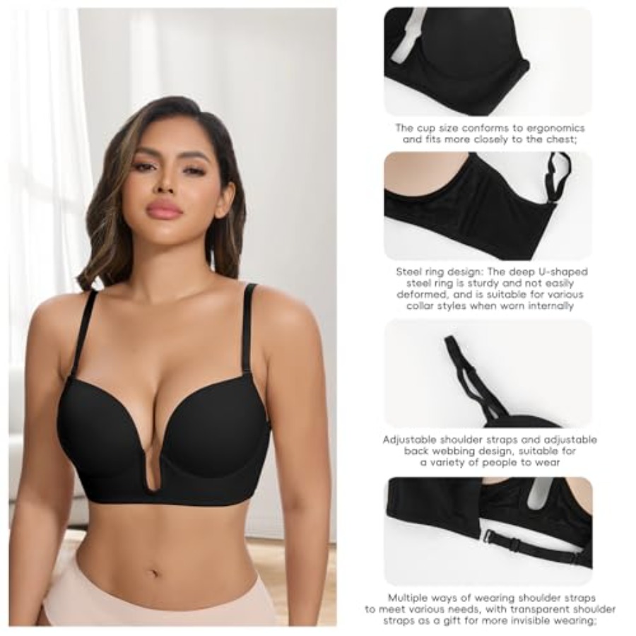 JOYSHAPER Plunge Bras for Wome - Push Up Bra Padded のレビューと価格