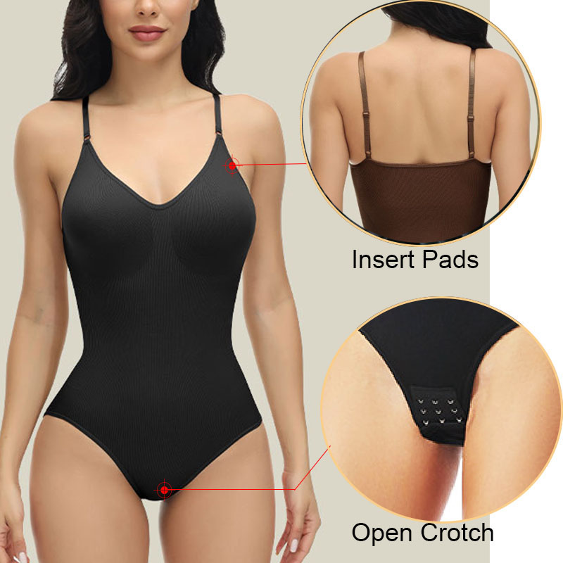 GUUDIA V Neck Spaghetti Strap  - Shapewear Bodysuit Firm のレビューと価格
