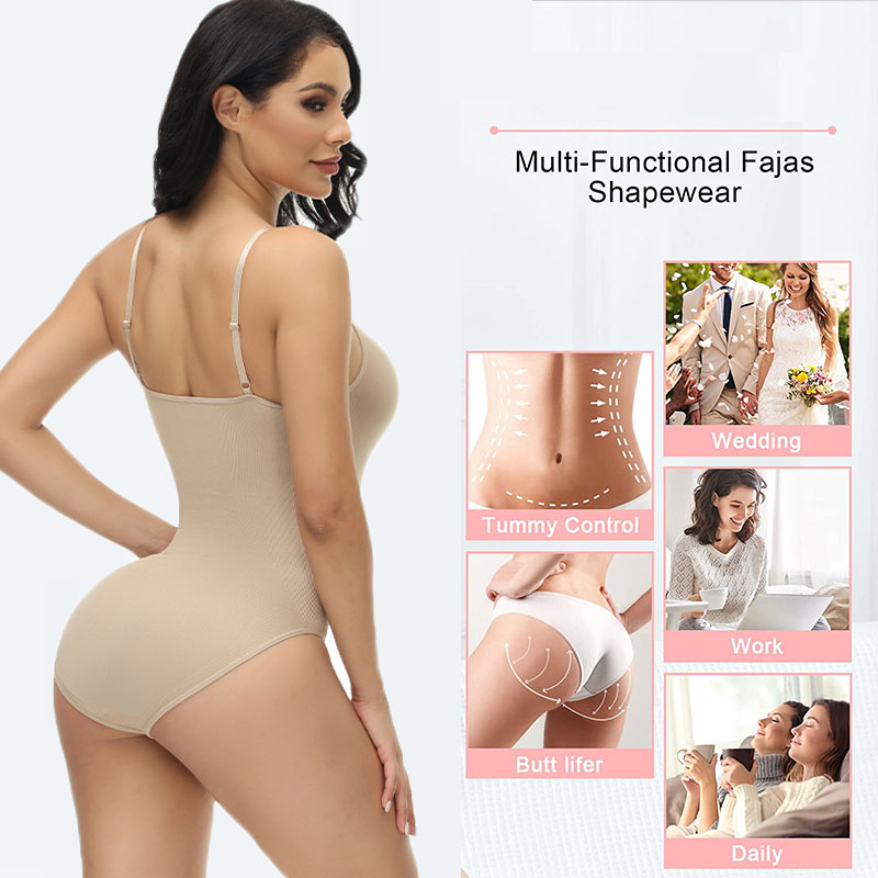 GUUDIA V Neck Spaghetti Strap  - Shapewear Bodysuit Firm のレビューと価格