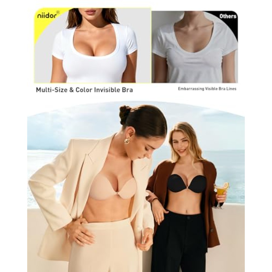 Niidor Adhesive Bra Strapless  - Strapless Bra Backless のレビューと価格