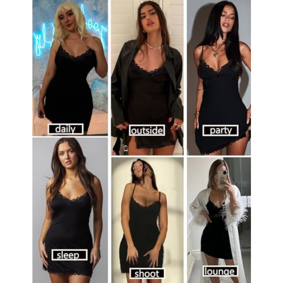 Womens Nightgown Sexy Lace Sle - Babydoll Chemise Night のレビューと価格