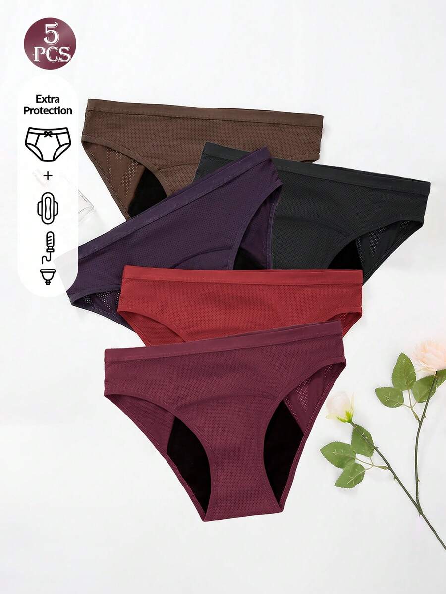 5 Pcs Women Solid Color Absorb - Period Panty Absorbent のレビューと価格