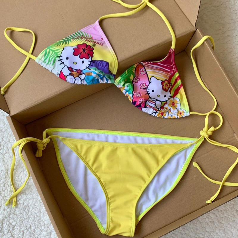 Y2K Girls Kawaii Hello Kittys  - Thong Bikini Women のレビューと価格