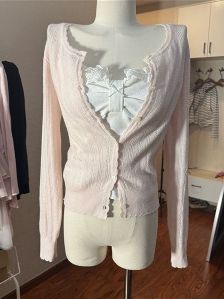 Korean Fashion Slim Fit White  - Cami Top Lace のレビューと価格