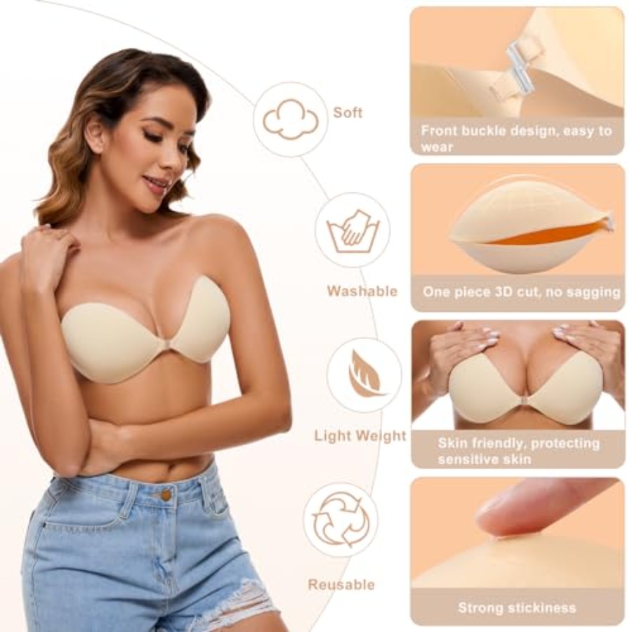 RELIRELIA Women's Sticky Self  - Strapless Bra Backless のレビューと価格